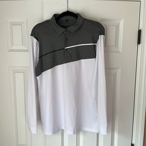 White long sleeve golf shirt
